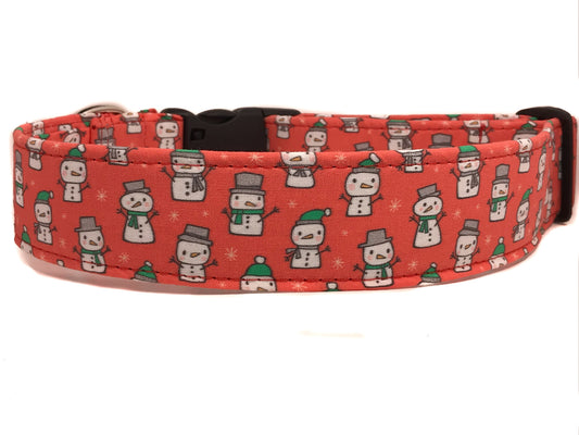 "The Frosty in Red" Dog Collar