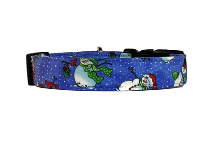 "Glittery Snowman" Dog Collar