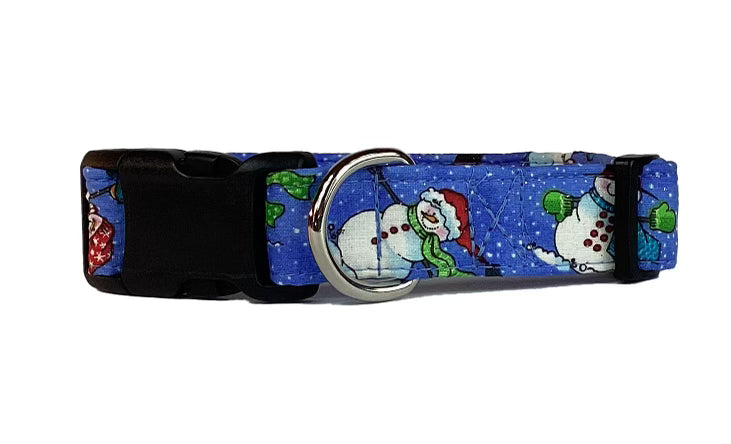 "Glittery Snowman" Dog Collar